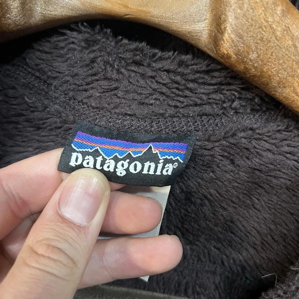 Patagonia Womens R3 Hi-Loft Hoody Small Brown Full Zip Long Sleeve Polartec READ